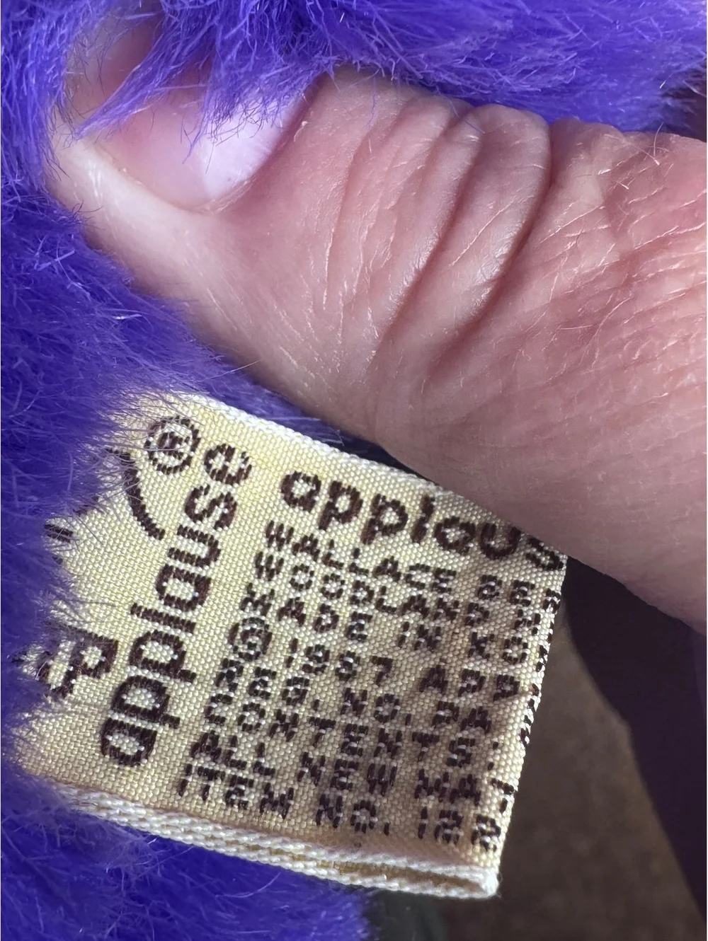 Vintage Applause Purple Teddy Bear Plush 14” Bright Violet Stuffed Animal